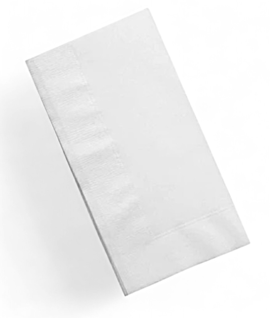 Poppies Napkin White 8-fold 2ply-33X33CM-40X40CM