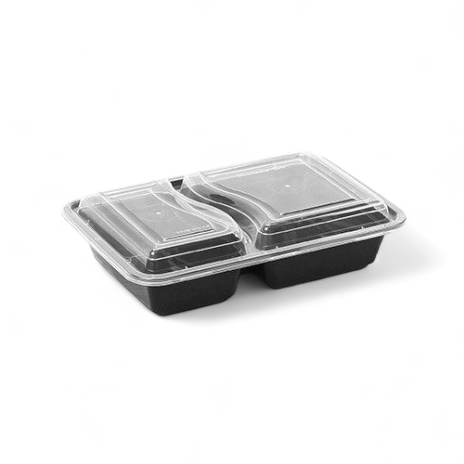Microwave Cont Rectangle PP 909ml32oz Black Base 2-Comp+ Lid