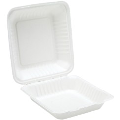 Bagasse 8'' - 1 Compartment Clamshell