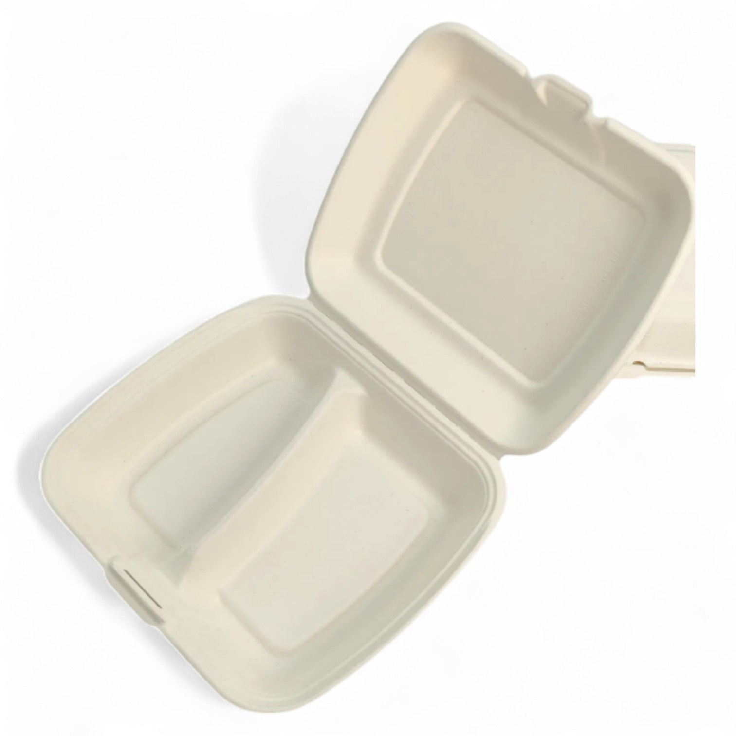 Bagasse 9'' - 2 Compartment Clamshell
