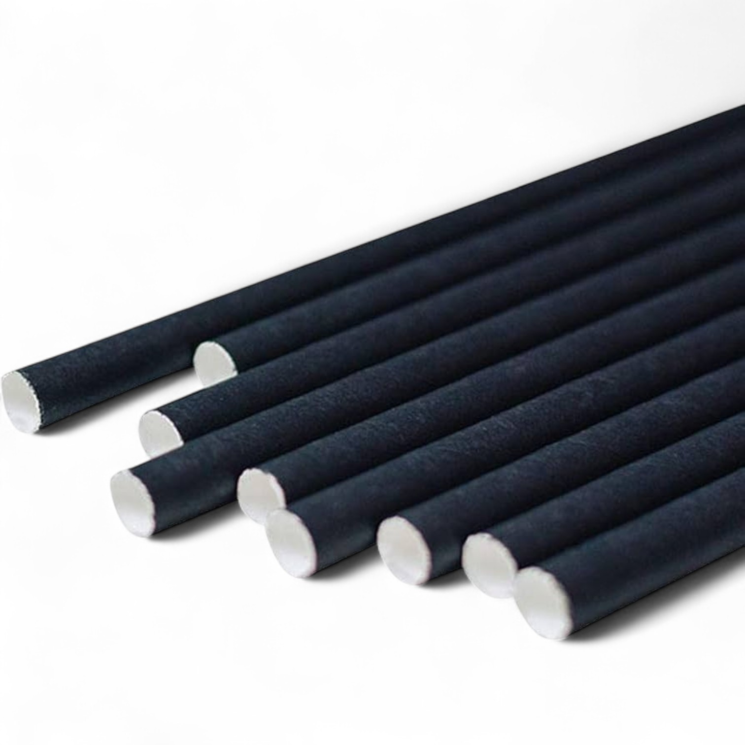 Straight Jumbo Straw Paper 200x6mm8 Black