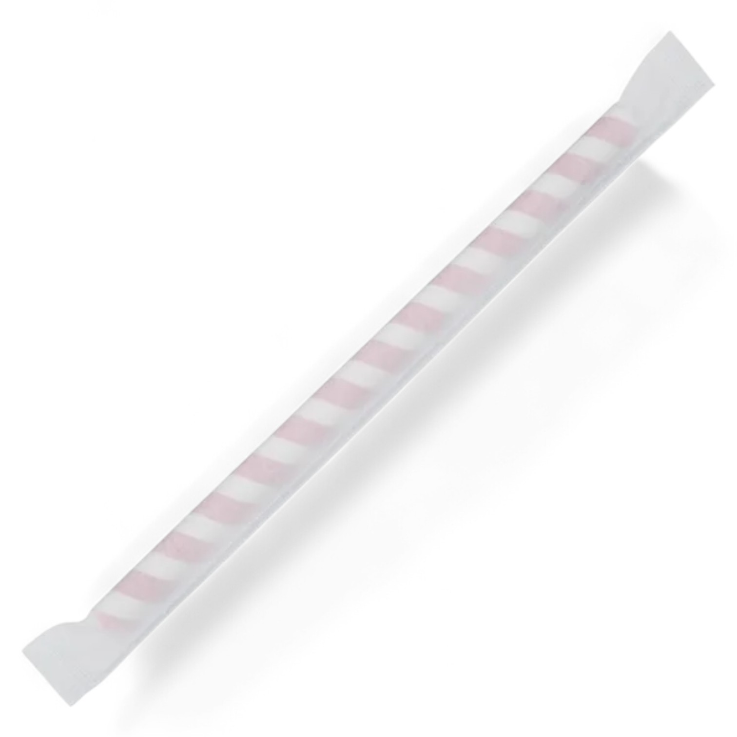 Straight Straw Paper (200x6mm8) Red & White Paper Wrapped