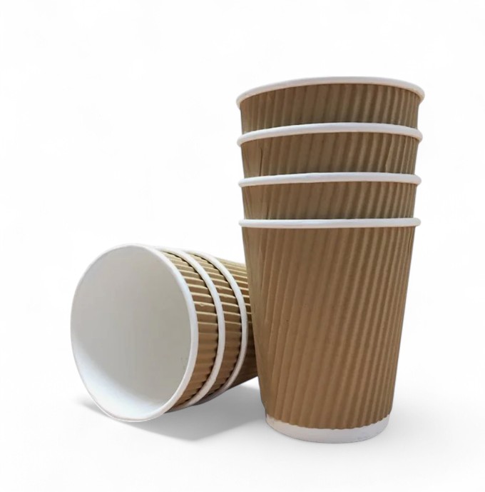 Ripple Hot Drink Cup Kraft-12OZ-8OZ-4OZ