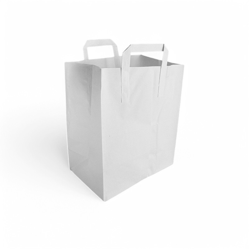 White Paper Carrier Bag Wide Large