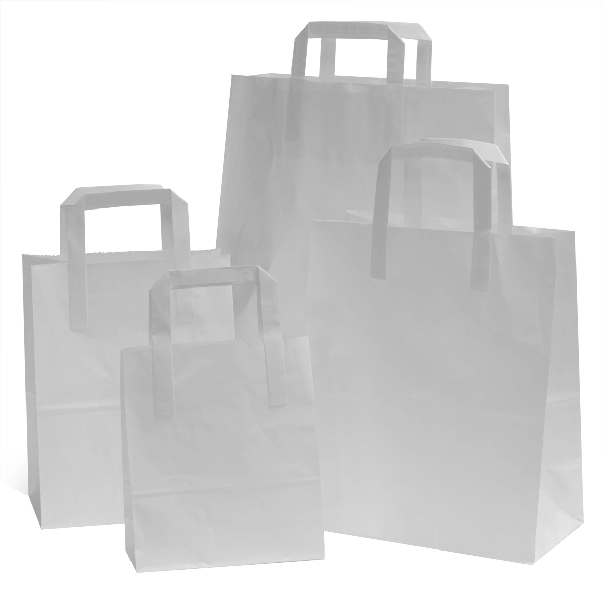 White Paper Carrier Bag Xlarge- Large - Medium - Small