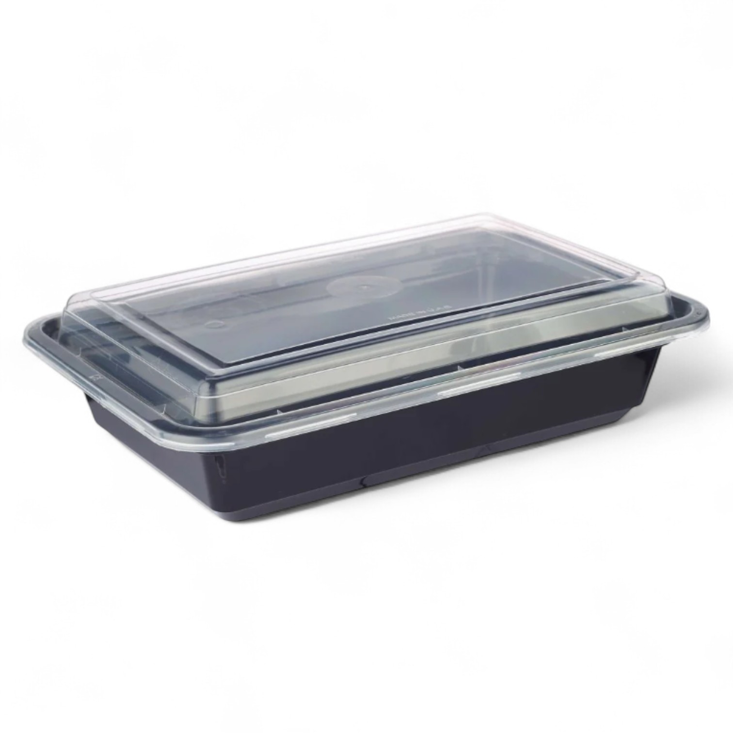 3 Sizes -Microwave Container Rectangle PP 795ml28oz -32oz-38oz-Black BaseLid