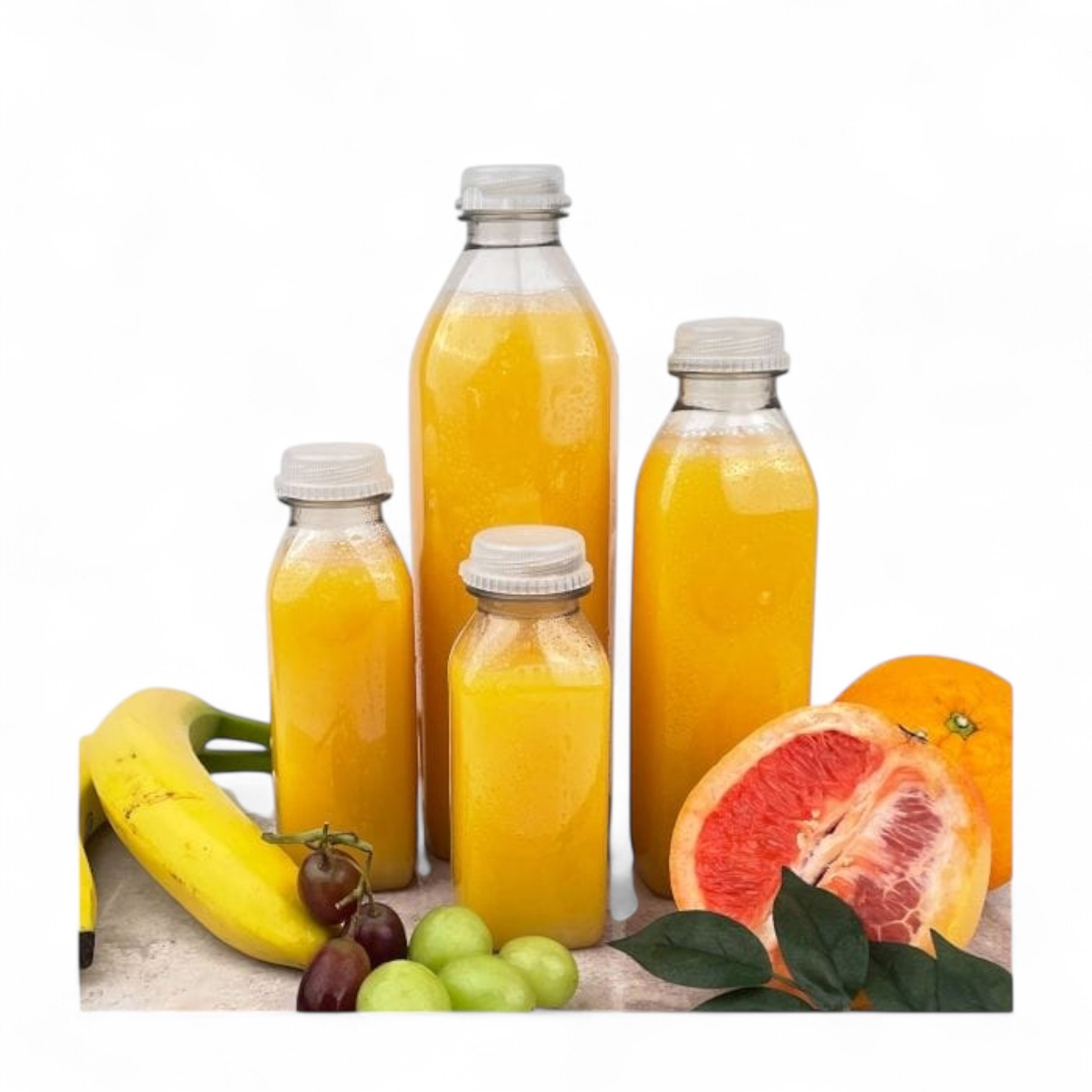 4 Sizes- Clear Pet Juice Bottles 250ml-330ml-500ml-1000ml