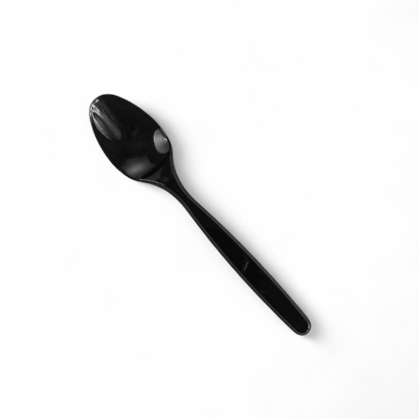 Plastic Black Heavy Duty Reusable Dessert Spoons